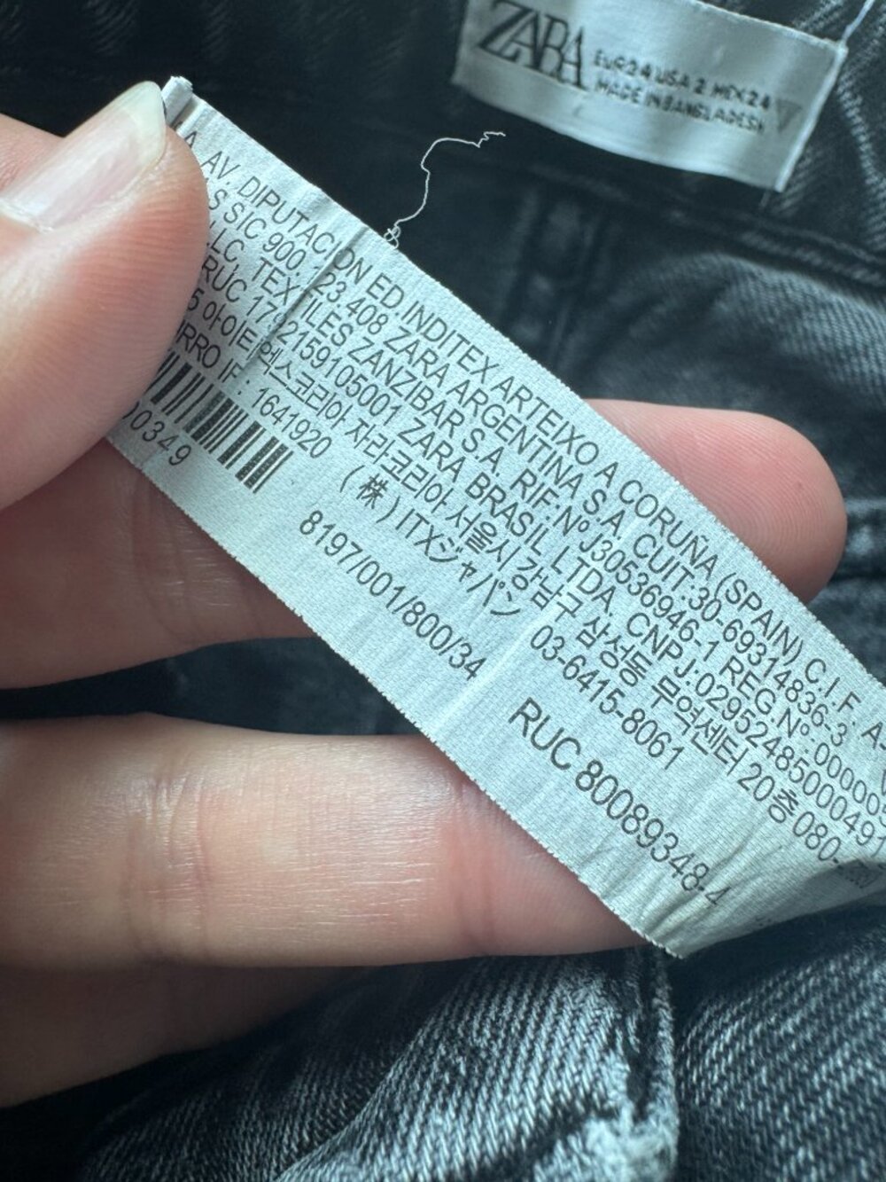 Zara Mom Fit High Rise Denim Shorts Washed Black Faded Charcoal 100% Cotton US 2 - Picture 13 of 16